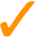 A small, orange checkmark icon